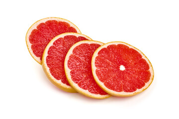 Grapefruits, isolated on white background.