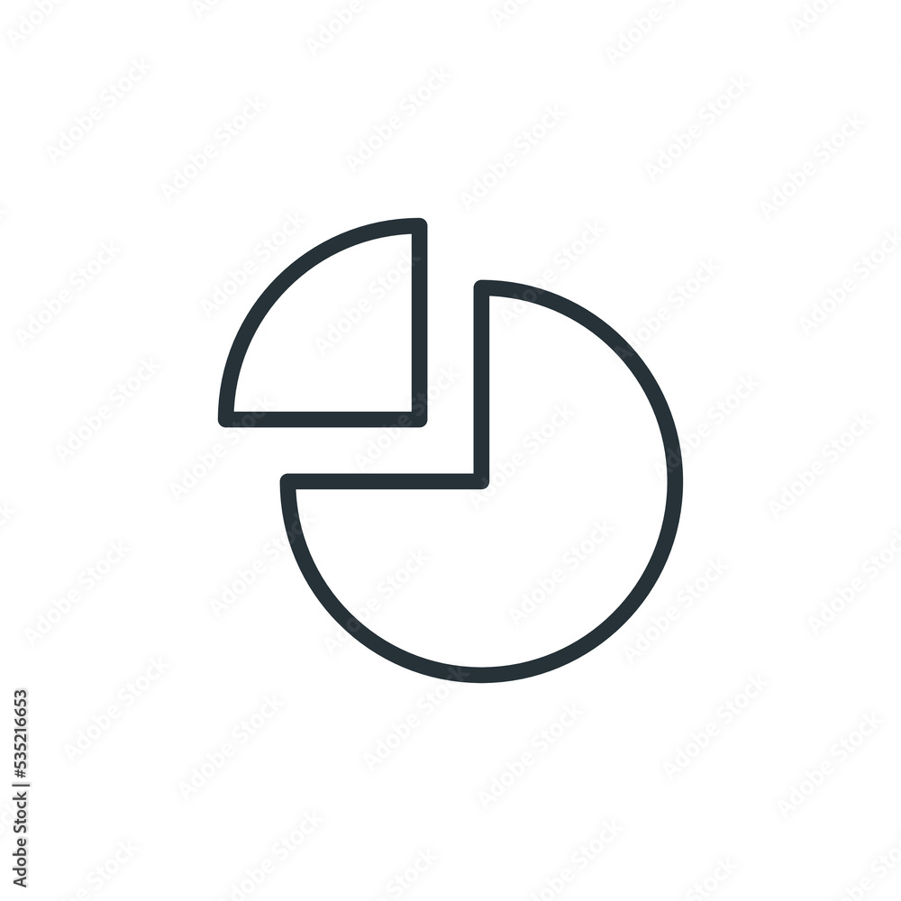 Aufkleber pie chart icon in trendy flat style isolated on white background. graph symbol for your web site des