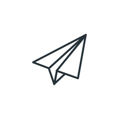 Paper plane vector icon set. Origami paper airplane illustration isolated outline