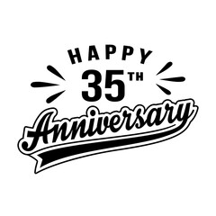 Happy 35th Anniversary. 35 years anniversary design. Vector and illustration.