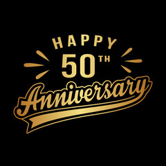 Happy 50th Anniversary. 50 years anniversary design. Vector and illustration.