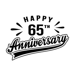 Happy 65th Anniversary. 65 years anniversary design. Vector and illustration.