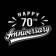Happy 70th Anniversary. 70 years anniversary design. Vector and illustration.
