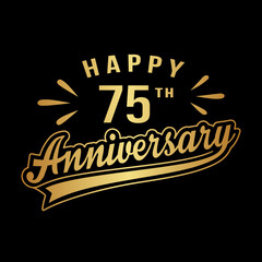 Happy 75th Anniversary. 75 years anniversary design. Vector and illustration.