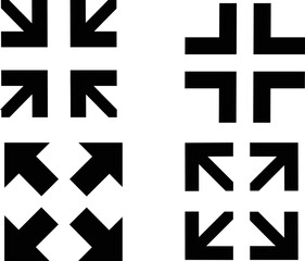 Obraz premium Full screen icon set in flat vector isolated on white background