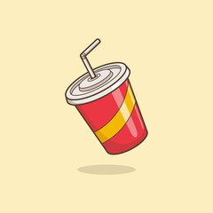 cute cartoon drink cup packaging with straw