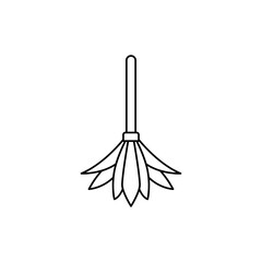 feather duster icon in line style icon, isolated on white background