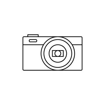 Compact pocket camera icon in line style icon, isolated on white background
