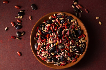 A large bowl full of organic beans