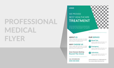 Creative Medical and clinic  flyer template vector design minimal Medical Marketing poster creative A4 size Flyer deign