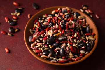 A bowl full of colorful beans