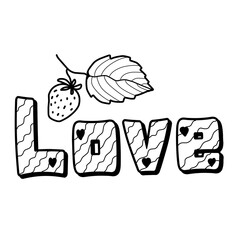 Hand drawn Love with doodle style elements