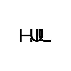 hwl lettering initial monogram logo design