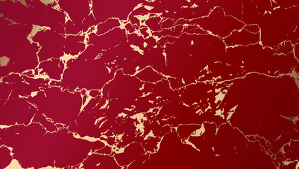 Modern red and golden maroon background.  Gold marble texture. Golden veins