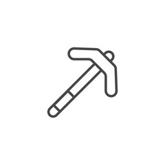 Pickaxe or pick axe digging tool flat vector icon for apps and games. Medieval Flat Icon