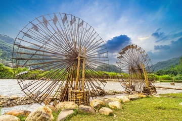 Photo sur Plexiglas Mu Cang Chai view of Water mill in Mu Cang Chai, Yen Bai province, Vietnam in a summer day