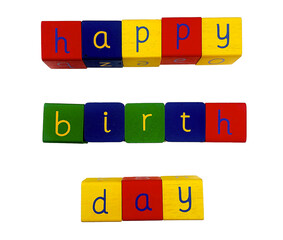 Happy birthday message in blocks