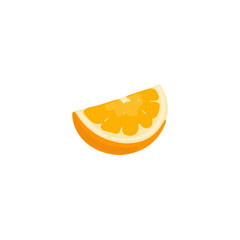 Vector orange slice isolated on white background.
