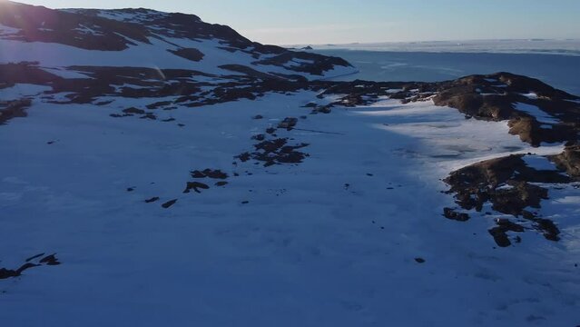 Antarctic summer. Mountains at the South Pole. Magnificent landscape. 