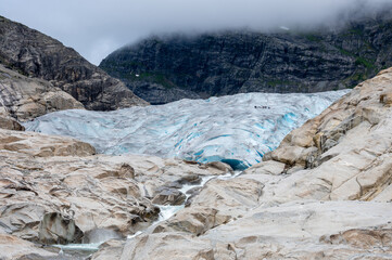 A nigardsbreen glacier arm of the Jostedalsbreen glacier.