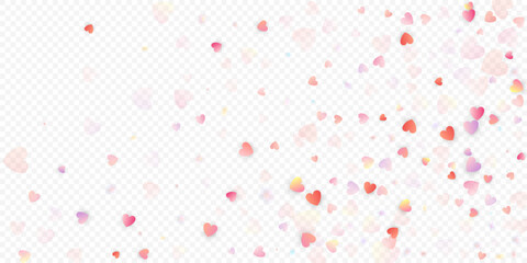 heart love vector confetti frame valentine pink