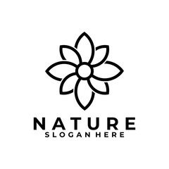 Obraz premium flower logo icon vector isolated