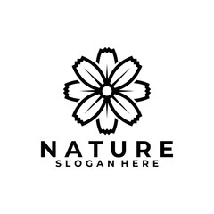 flower logo icon vector isolated