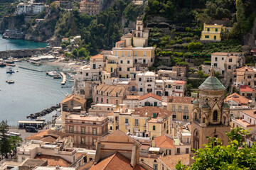 Fototapeta na wymiar The town of Amalfi on the Amalfi Coast, Salerno, Campania, Italy
