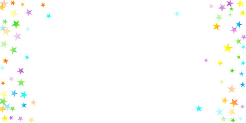 Rainbow Festive Confetti. Carnival Star Falling.