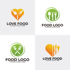 food set logo icon vector
