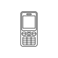 mobile phone icon in line style icon, isolated on white background