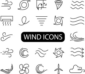 Wind icons. Whirlwind sign. Tornado. Hurricane. Hurricane - storm. White background. Vector illustration