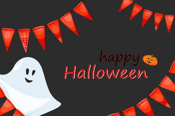 Happy Halloween.An advertising banner for Halloween.Background for the holiday.Vector illustration.