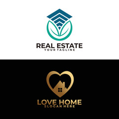 real estate logo set icon vector