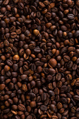 High roast coffee beans structured and textured background