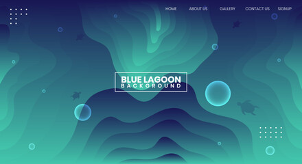 Blue Lagoon Background Vector Illustration