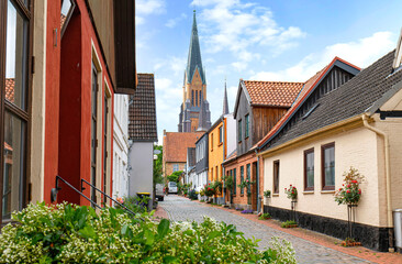 Stadt Schleswig (Schleswig-Holstein) Historische Altstadt - obrazy, fototapety, plakaty