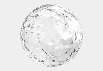 Ice ball isolated on white background with clipping path. Abstract sphere glossy geometric object for food and drink.