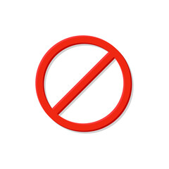 Red prohibition sign. Circle with crossed out line ban symbol and warning about danger restriction of movement and vector information