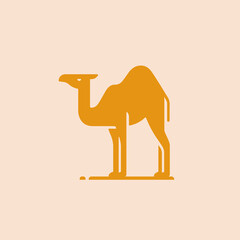 Camel symbol isolated on background. Outline vector design template for logo, emblem and print.
