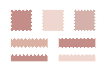Square samples. Textile swatches. Vector illustration for labels.