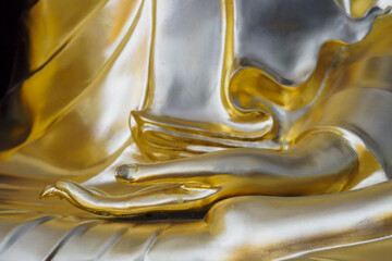 hand of golden buddha image