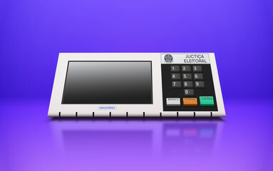 The electronic ballot box with numeric keypad. Buttons with braille font.