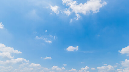 Panoramic view of clear blue sky and clouds, clouds with background.