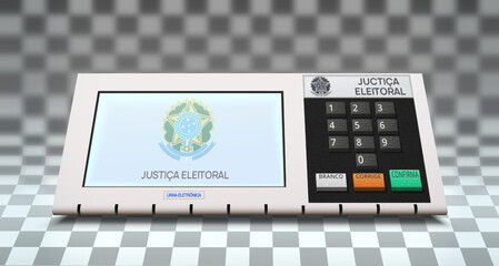 The electronic ballot box with numeric keypad. Buttons with braille font.
