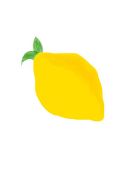 yellow lemon with leaf