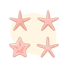 Fototapeta na wymiar Cute illustration of starfish for summer design. Starfish design element isolated on white background.