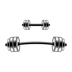 Dumbbell and barbell vector illustration