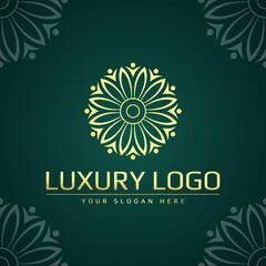 Luxury floral ornament logo emblem. For clothing, beauty, cosmetic, fashion brand