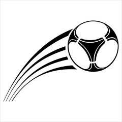 Art illustration design concept symbol football icon the ball of soccer when flying in the air with effect wind